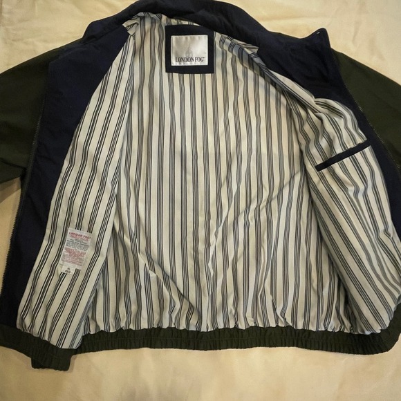 VTG London Fog Mens‎ XL Regular Green Jacket Coat Rain Wind Bomber Casual 90's - Picture 7 of 7
